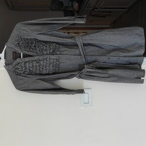 Anthropology/Trulli belted Tunic shirt 100% cotton sz 4